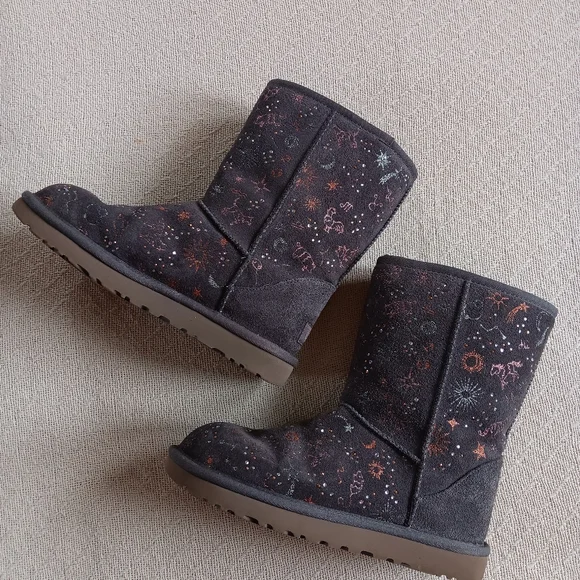 UGG ♡ zodiac suede winter boots celestial star moon - Picture 4 of 12